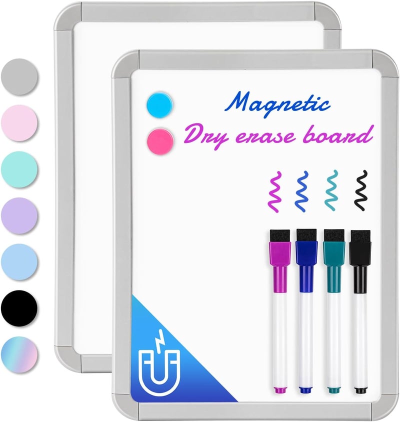 VUSIGN Small Dry Erase Whiteboard, 8.5 x 11 Inches White Board for Kids, Students, Fridge, Locker, Mini Dry Erase Board, 2 Pack - Image 1